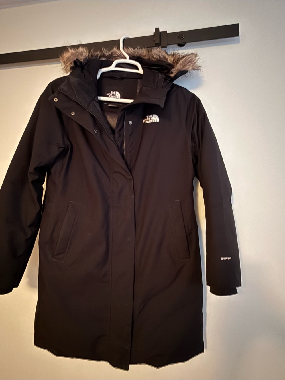 The North Face Women’s Arctic Parka - Black with Faux-Fur Hood Trim - Picture 6 of 10